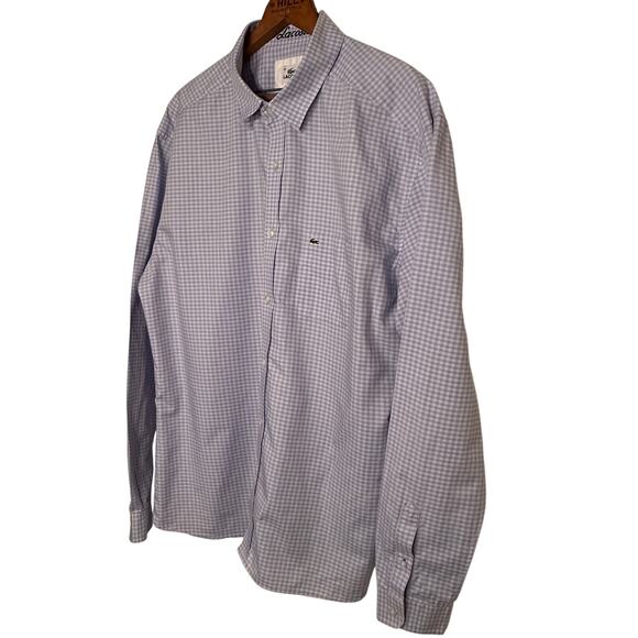 Lacoste Slim‎ Fit Men’s Gingham Button Up 46 XXL - Picture 4 of 13